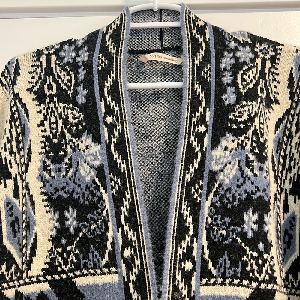 Blue Southwest Sweater Coat